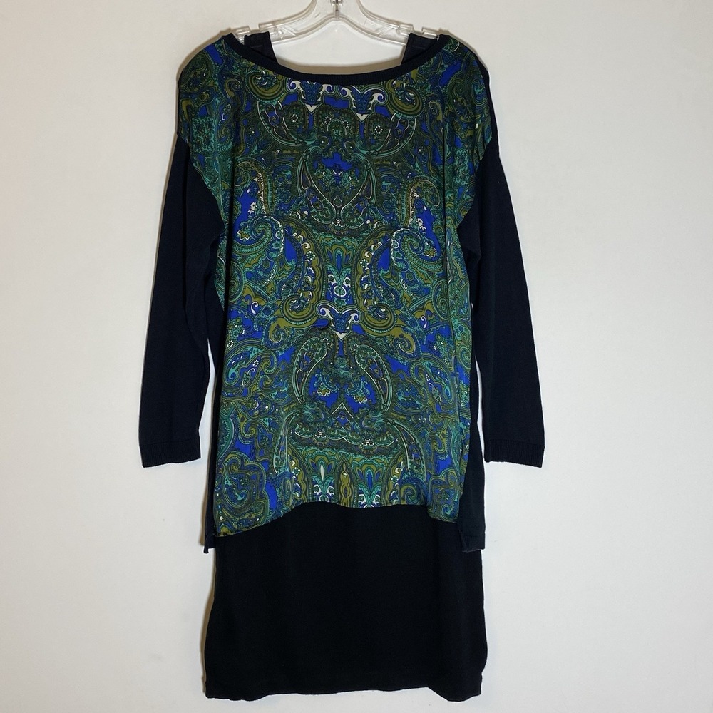 Violet B. Dress Womens Medium Multicolor Green Paisley Long Sleeve 2 Piece Set M
